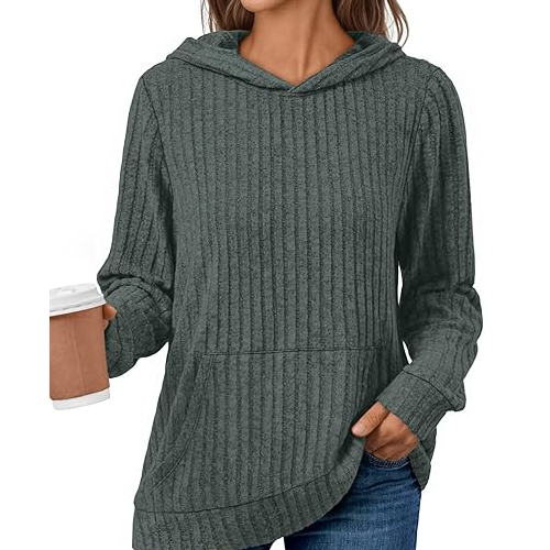Knitted hoodie sweatshirt