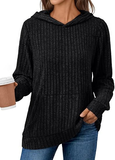 Knitted hoodie sweatshirt