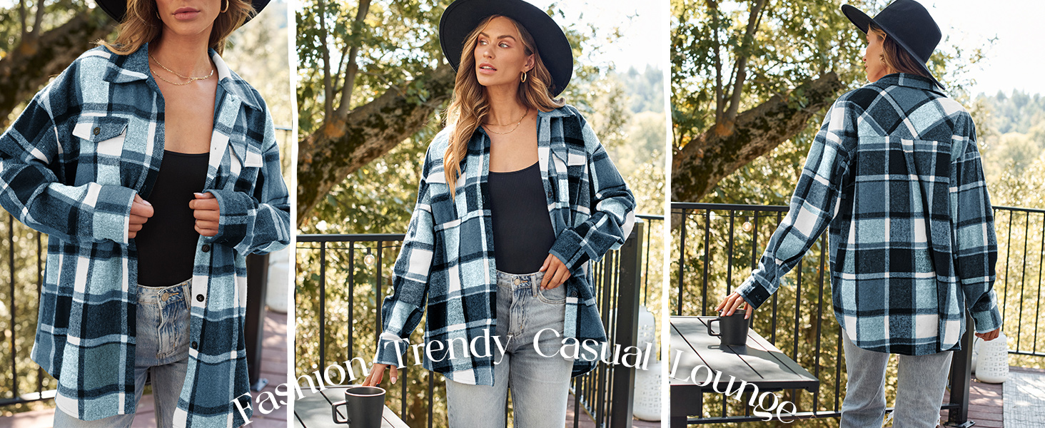 Women's plaid shirt jacket for autumn Women's plaid shirt jacket for autumn