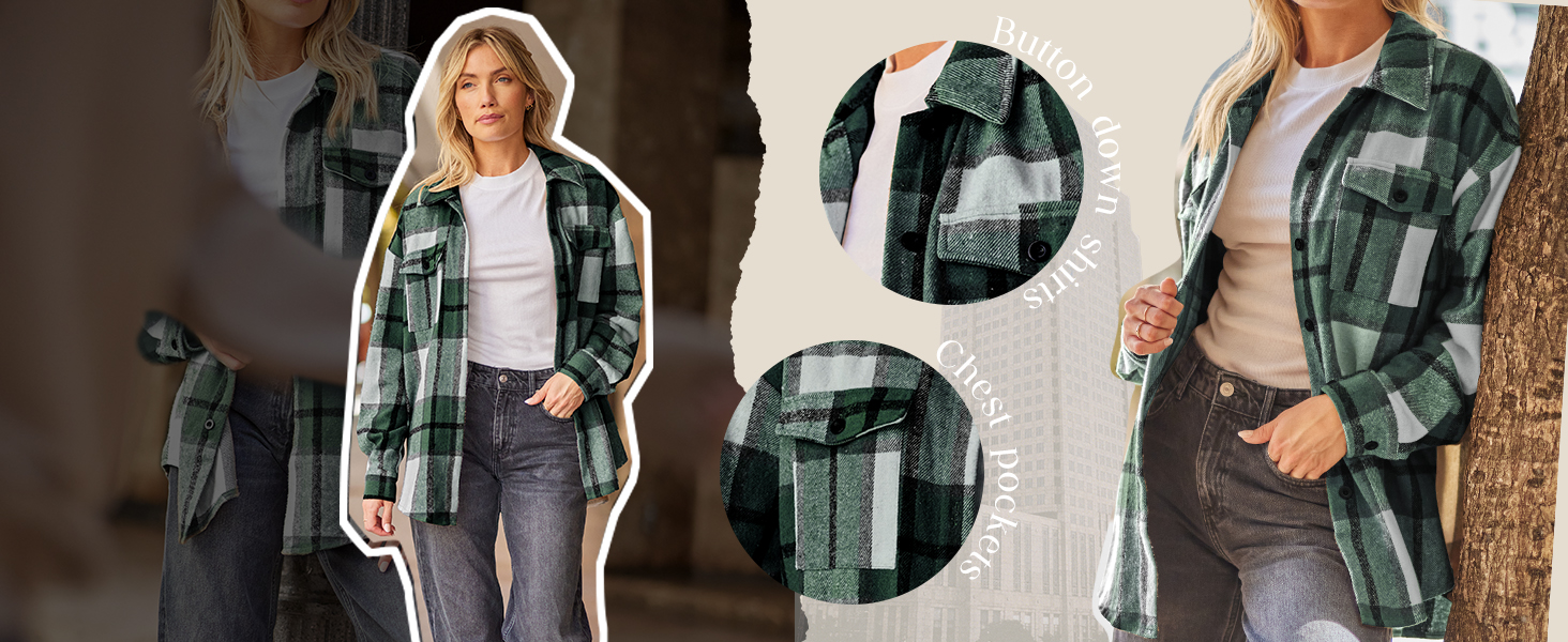 Women's plaid shirt jacket for autumn Women's plaid shirt jacket for autumn