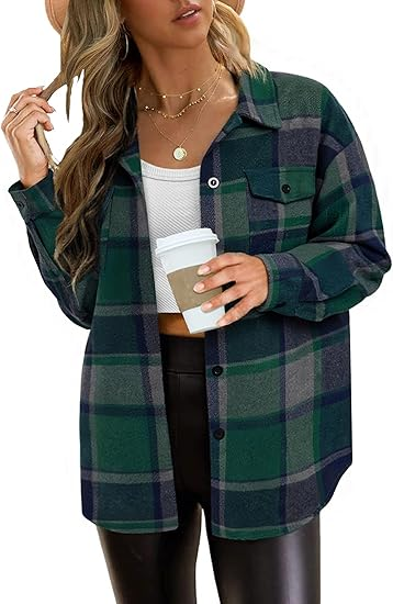 Women's plaid shirt jacket for autumn Women's plaid shirt jacket for autumn