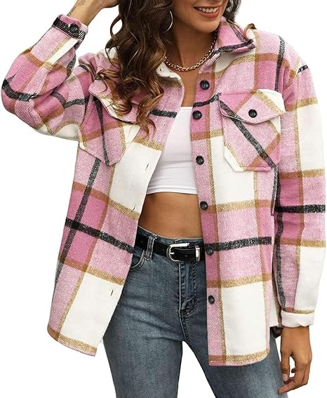 Women's plaid shirt jacket for autumn Women's plaid shirt jacket for autumn