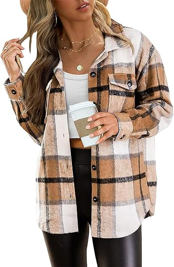 Women's plaid shirt jacket for autumn Women's plaid shirt jacket for autumn