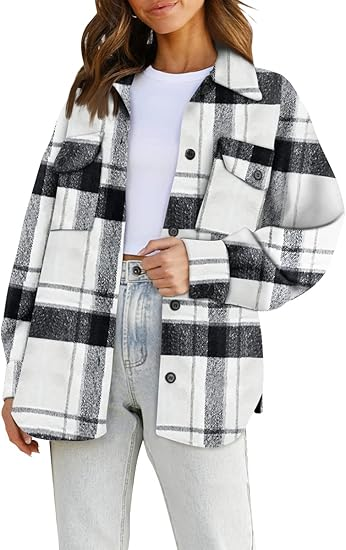 Women's plaid shirt jacket for autumn Women's plaid shirt jacket for autumn