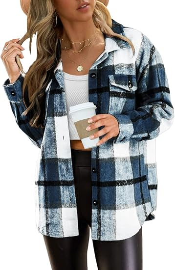 Women's plaid shirt jacket for autumn Women's plaid shirt jacket for autumn