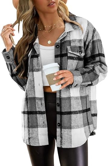 Women's plaid shirt jacket for autumn Women's plaid shirt jacket for autumn