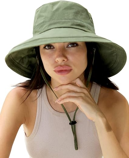 Wide brimmed ponytail hat