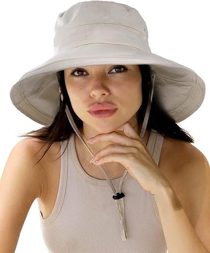 Wide brimmed ponytail hat