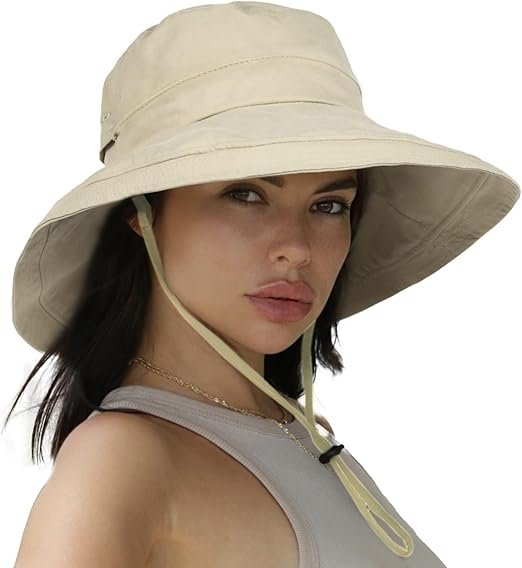 Wide brimmed ponytail hat
